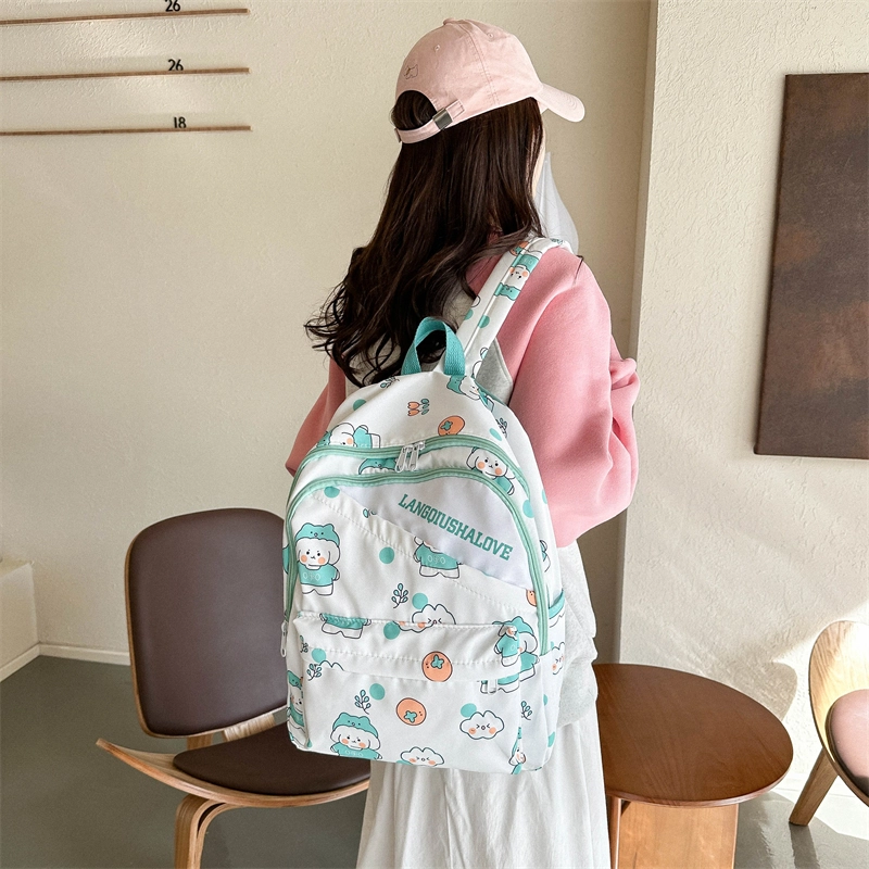 泰迪珍藏 可爱涂鸦印花原宿 牛津布 双肩包 常规 女款 多色