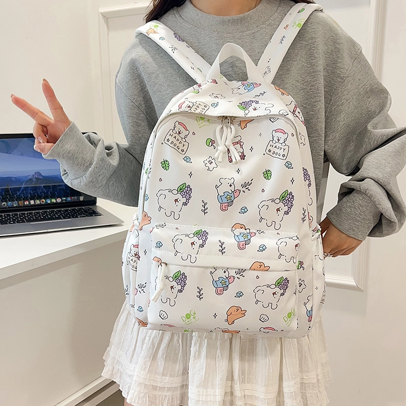 泰迪珍藏 高颜值可爱印花百搭甜美 尼龙 双肩包 女款 多色