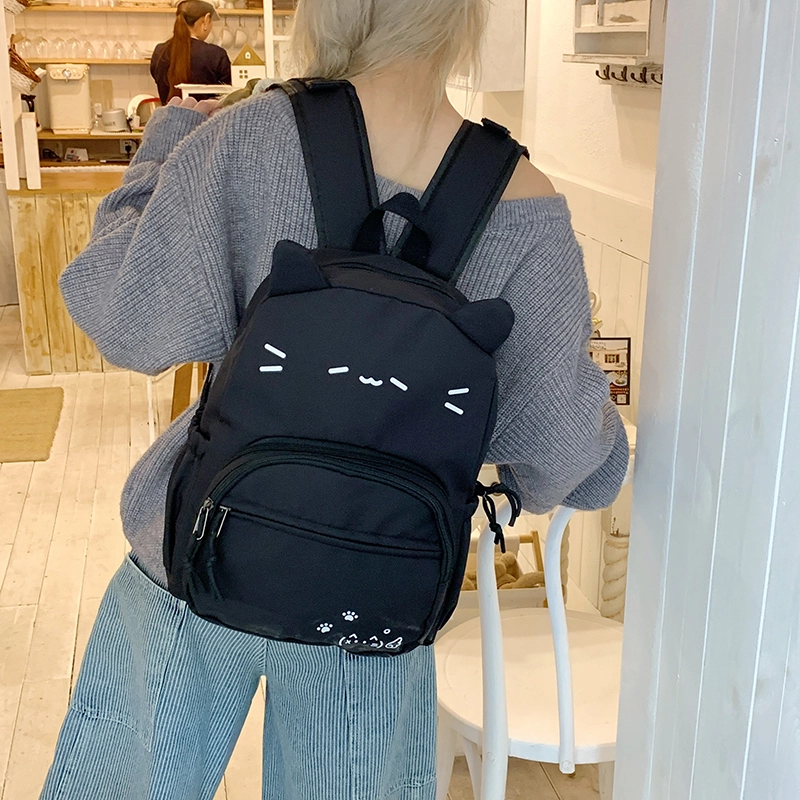 泰迪珍藏 卡通猫咪耳可爱 尼龙布 痛包 常规 女款