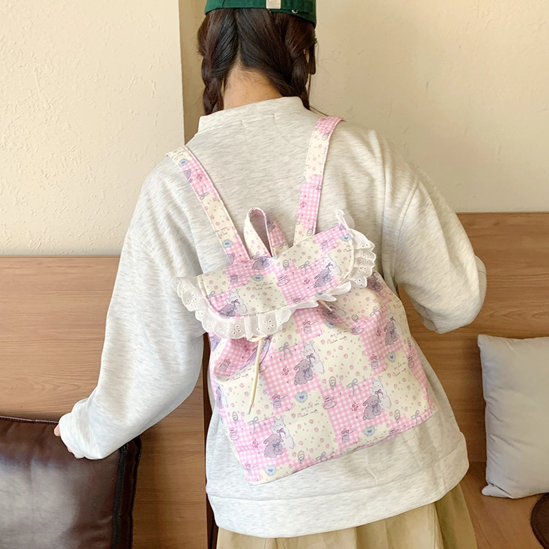 泰迪珍藏 森系少女可爱拼色大容量碎花 布 双肩包 女款 多色