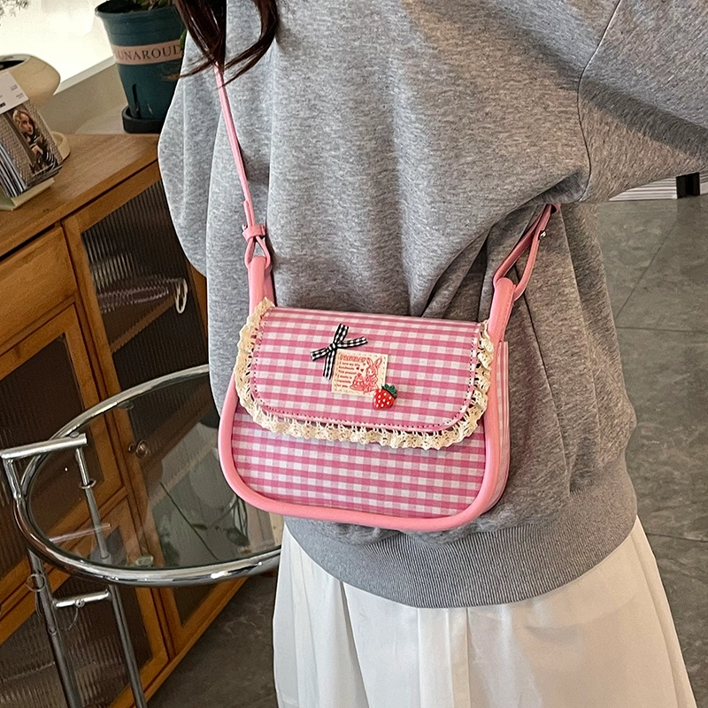 泰迪珍藏 小众设计时尚格子时尚百搭 布 斜挎包 女款 多色