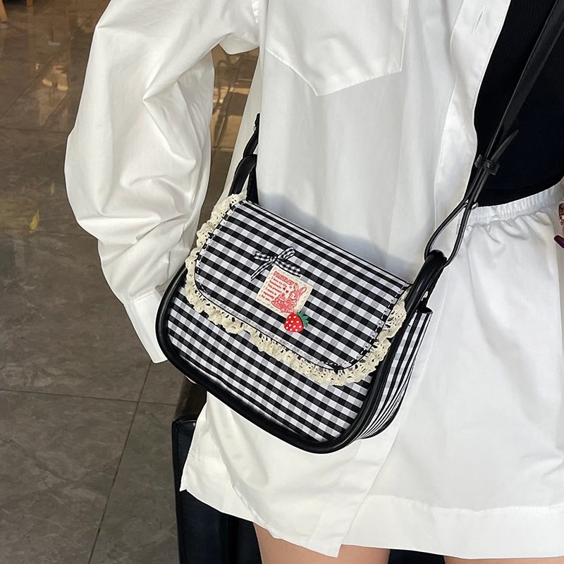 泰迪珍藏 小众设计时尚格子时尚百搭 布 斜挎包 女款 多色