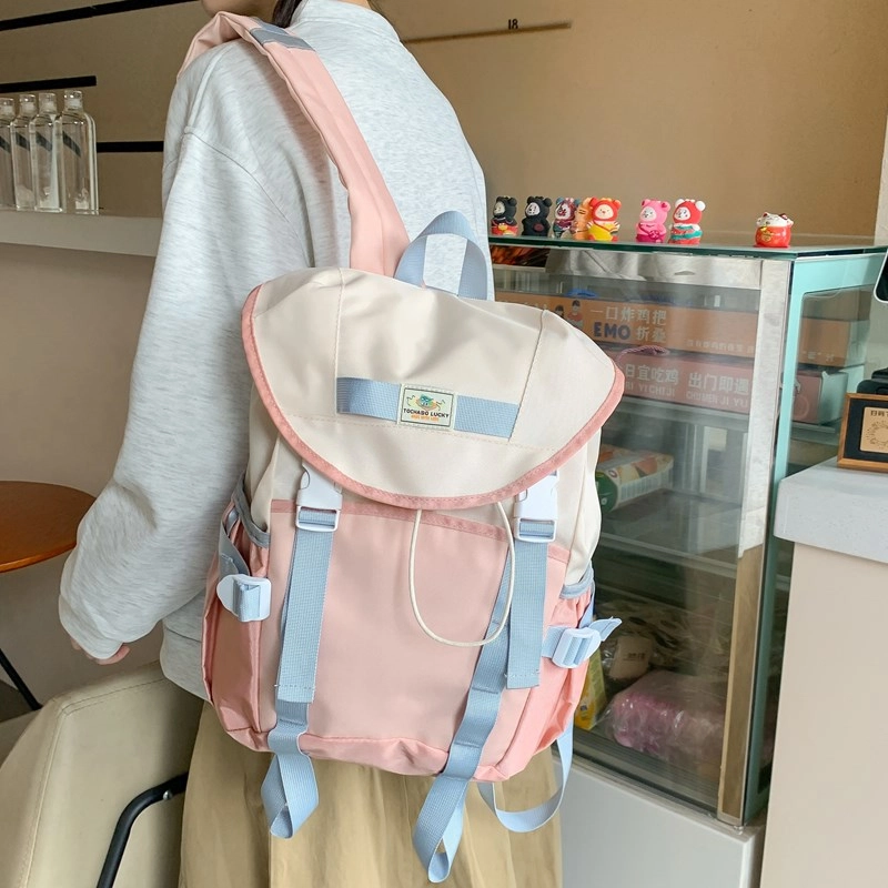 泰迪珍藏 拼接撞色日韩简约包 牛津布 双肩包 女款 多色