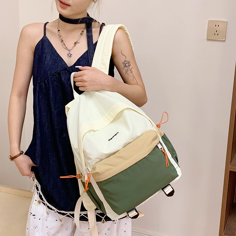 泰迪珍藏 撞色轻便百搭 尼龙布 双肩包 常规 女款 多色