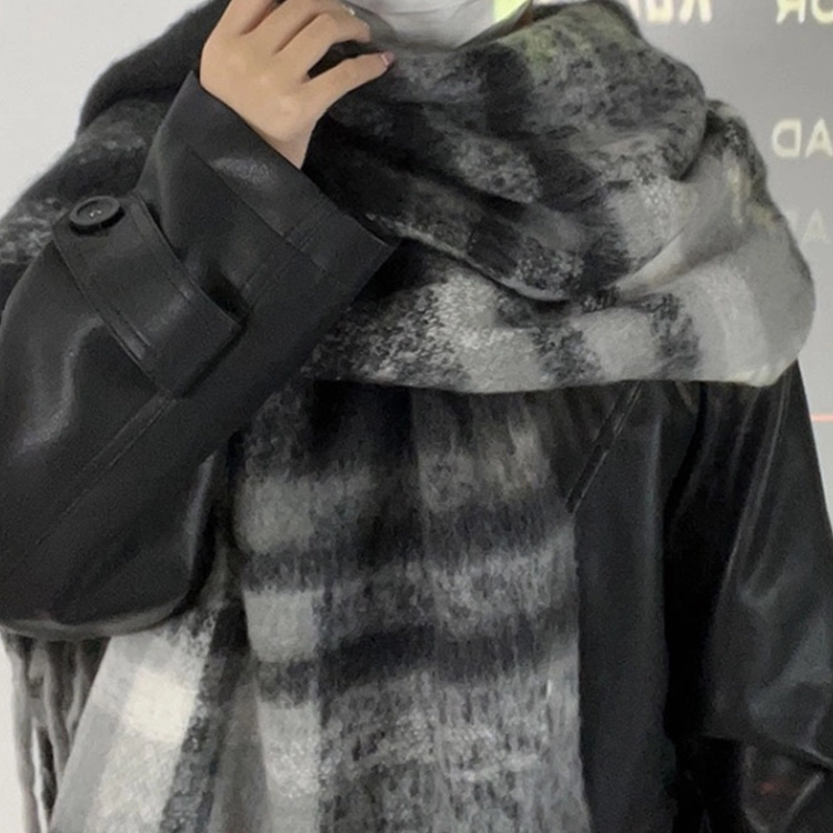 梦特娇 美拉德色系加厚长款保暖氛围感 绒线围巾 男款