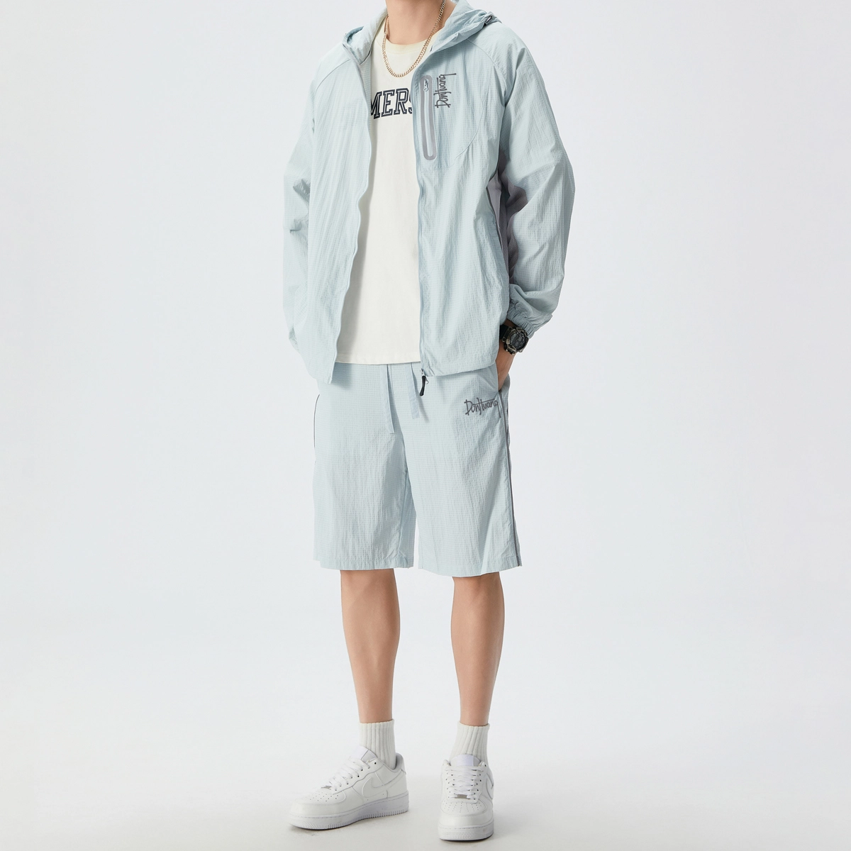 敦煌博物馆 运动透气连帽纯色百搭防晒服 男女同款
