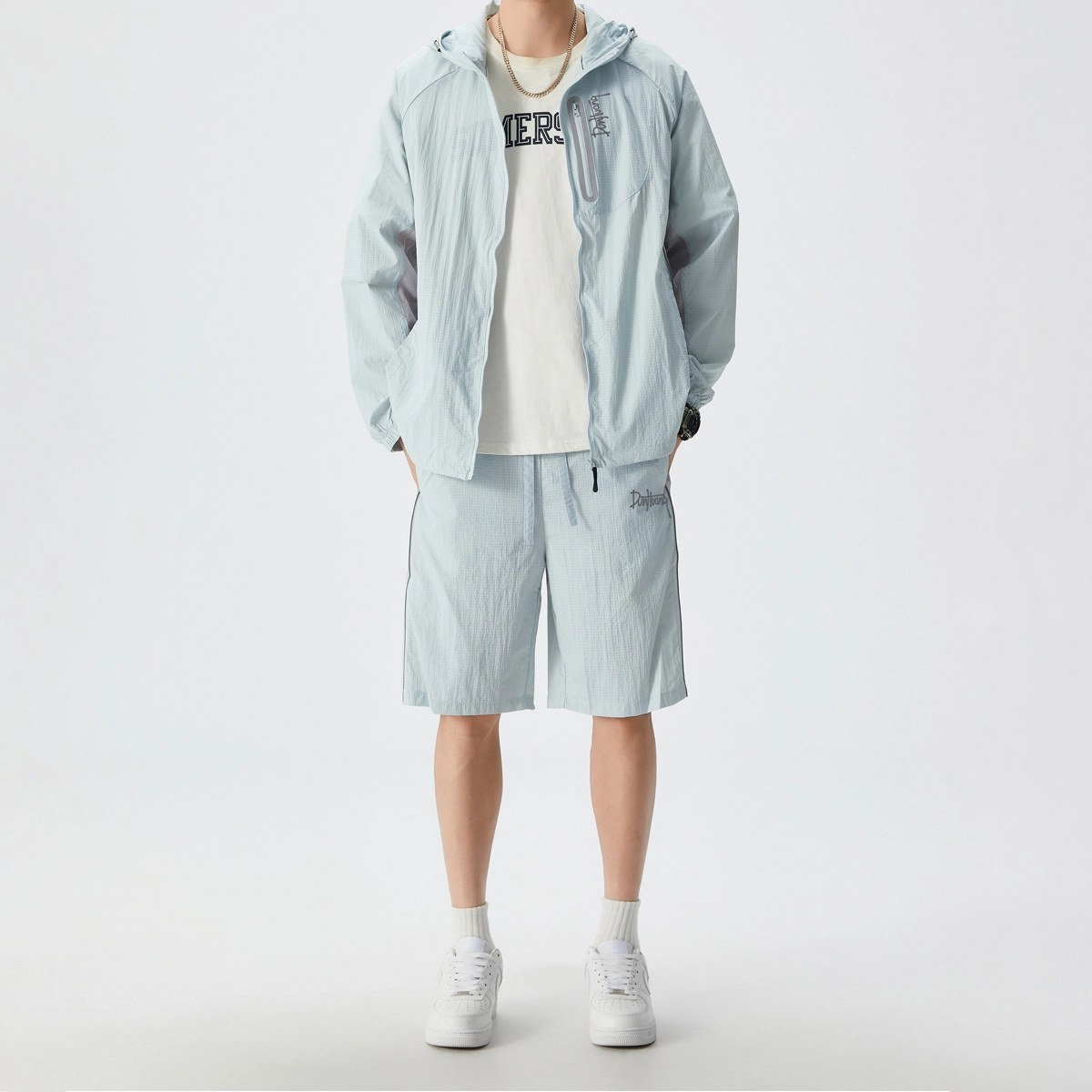 敦煌博物馆 运动透气连帽纯色百搭防晒服 男女同款