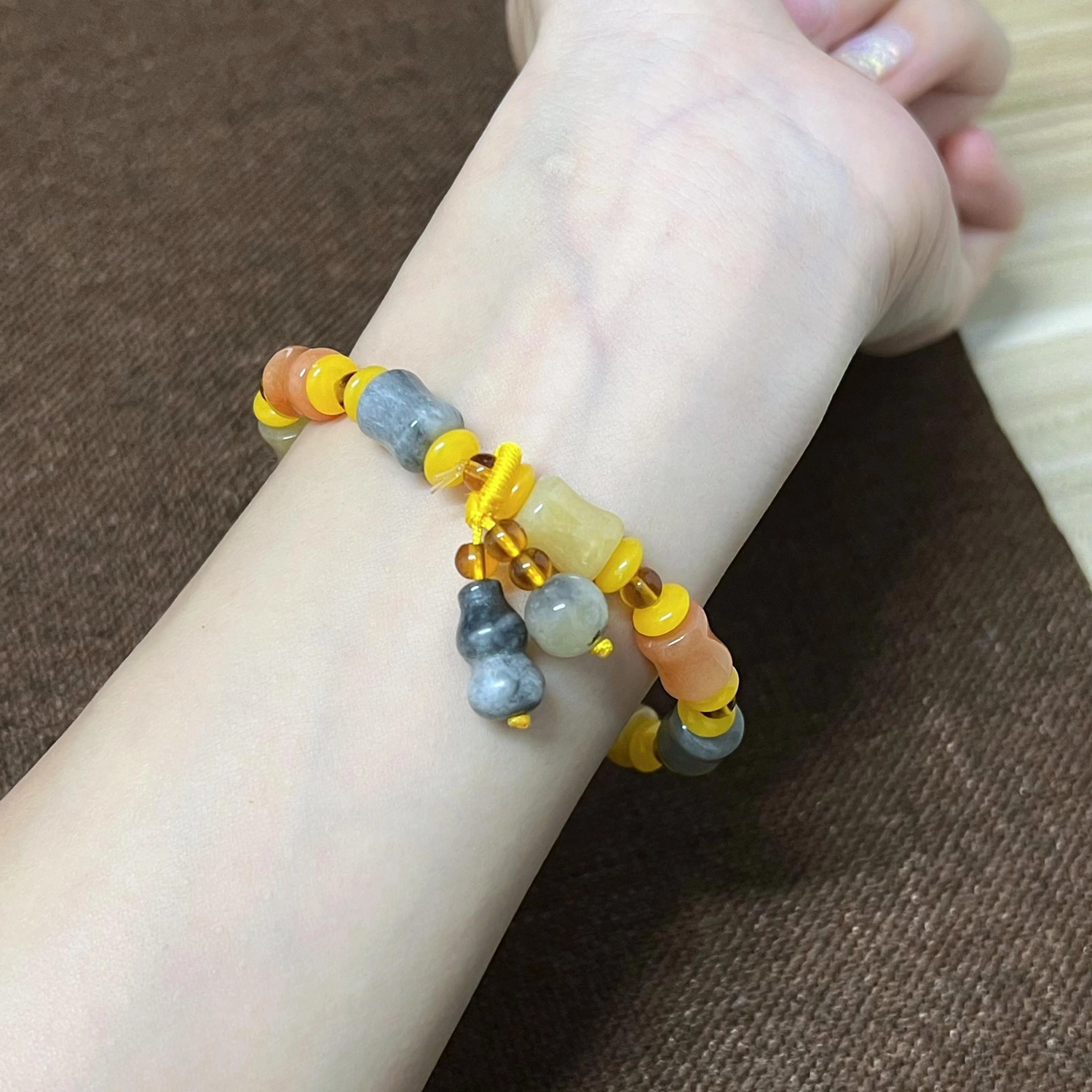 浮笙梦 节节高升 学业进步新中式百搭葫芦招财纳福时尚高级感精致工艺平安如意日常通勤可调节手#好运天然 金丝玉 手串 男女同款情侣款