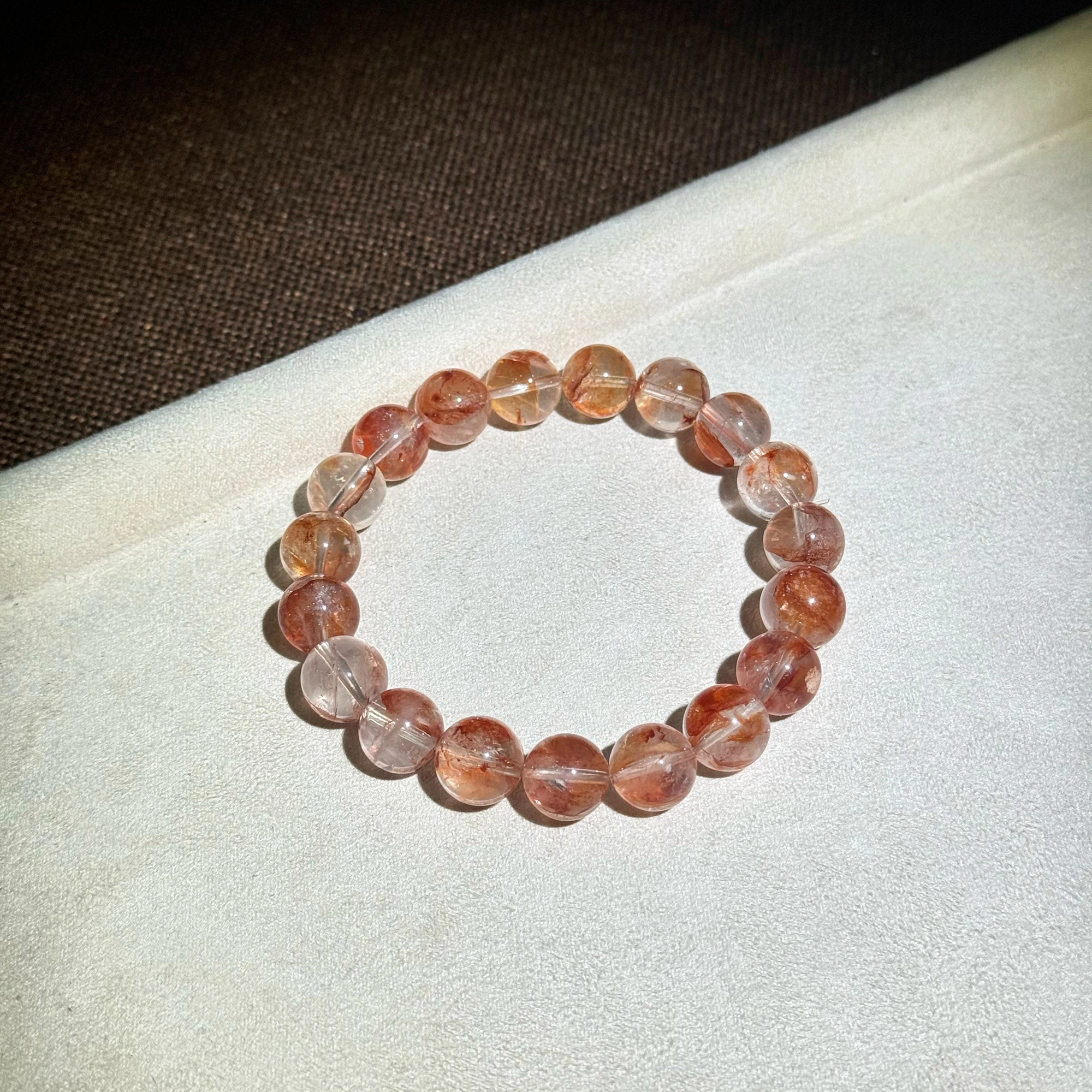 【招财进宝】 浮笙梦 月落星沉 橙子汽水糖纸芬达橙轻奢高级感火土能量磁场事业顺利百搭款手饰#好运天然 红胶花 水晶手串 男女同款情侣款
