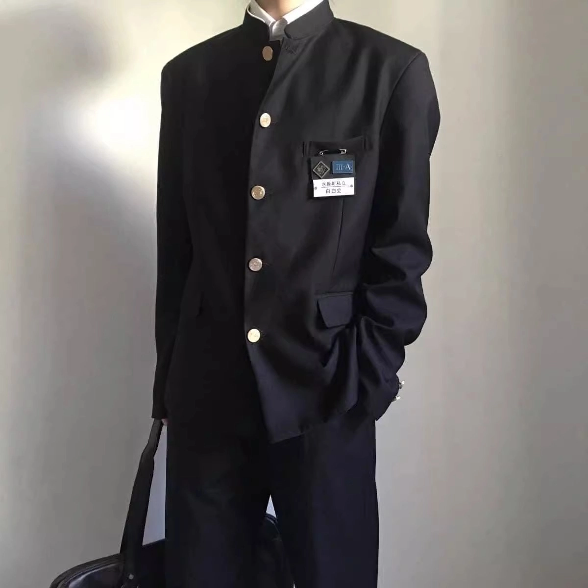泡泡陷阱 新中式纯色外套搭配舒适长裤西装套装 男款