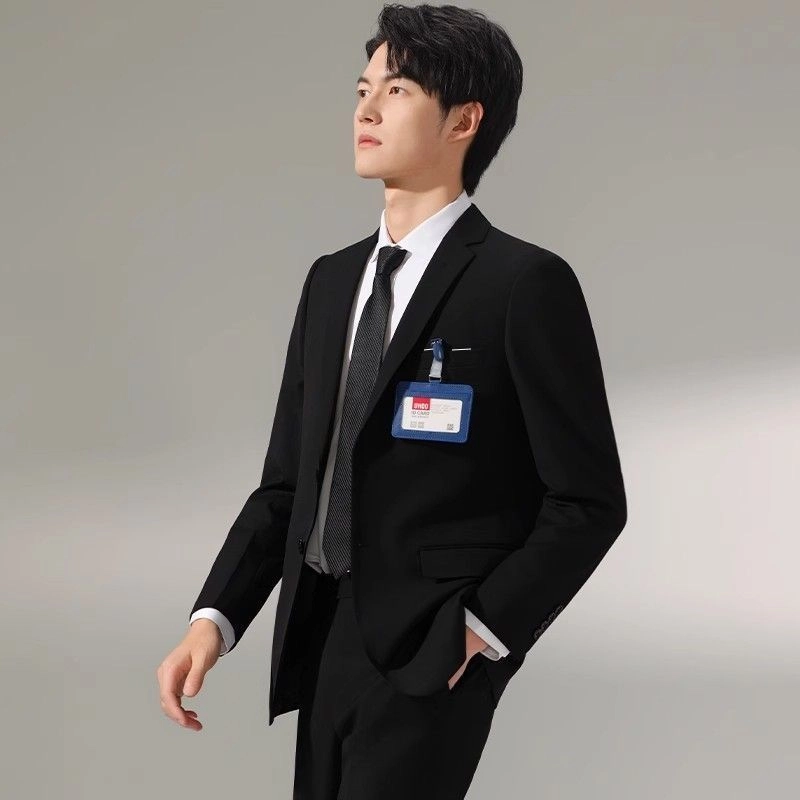 泡泡陷阱 纯色经典绅士上班通勤见客户面试休闲简约正装修身有型西服西裤西装套装 男女同款