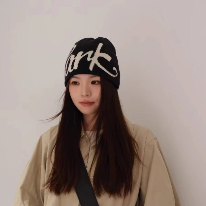 尚先生 街头字母提花双面戴针织帽嘻哈滑板护耳 毛线 绒线帽 男女同款情侣款