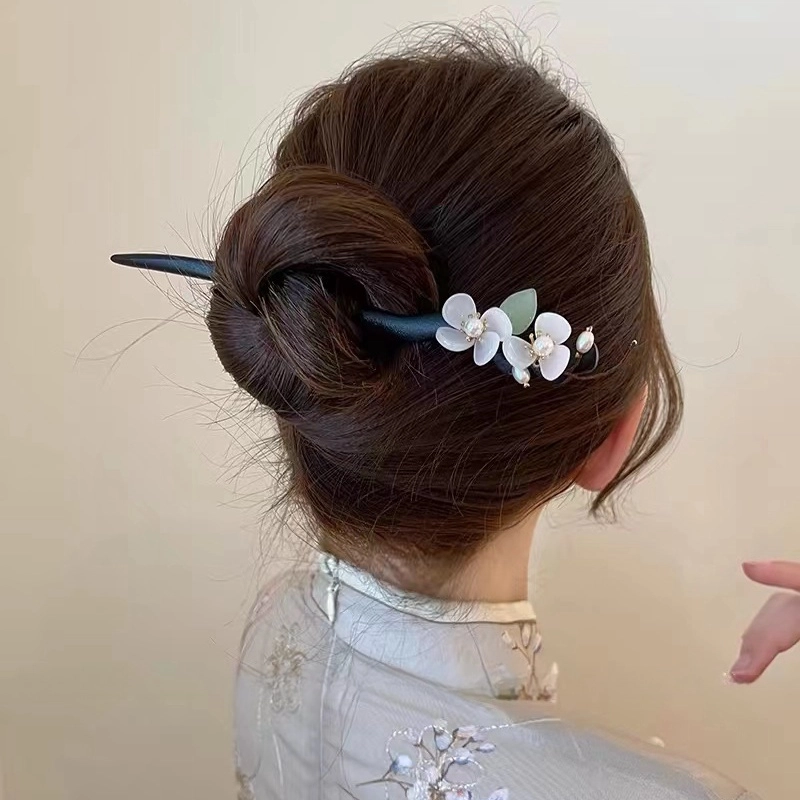 尚先生 国风白玉兰花朵古风高级感盘发新中式旗袍汉服 发簪 女款