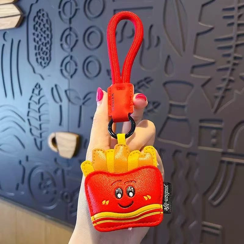 尚先生 创意美食挂件冰淇淋生可爱书包挂饰卡通汽车链 皮革 钥匙扣 男女同款情侣款