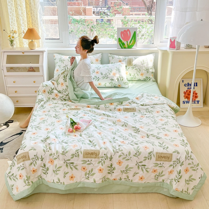 云漫卿 棉花夏凉被棉空调被单双人夏被夏季薄被子 碎花