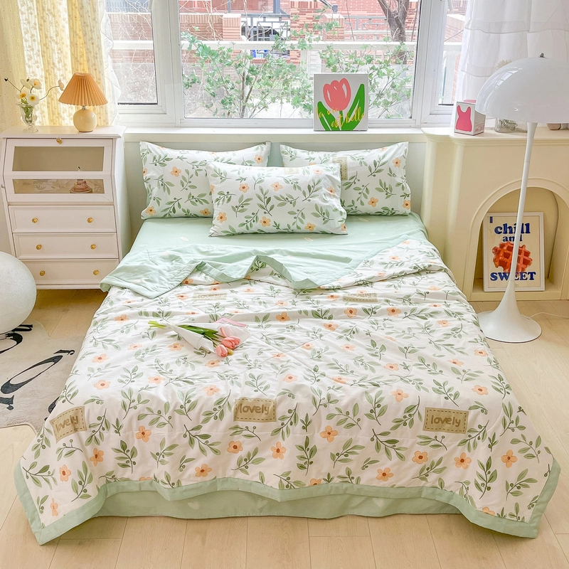云漫卿 棉花夏凉被棉空调被单双人夏被夏季薄被子 碎花