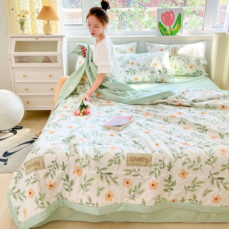 云漫卿 棉花夏凉被棉空调被单双人夏被夏季薄被子 碎花