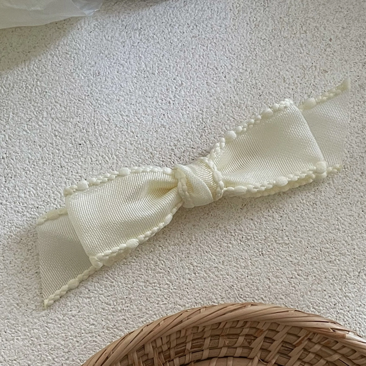 色菲尔 米白色鸭嘴夹  芭蕾少女可爱蝴蝶结公主法式发饰双马尾鸭嘴夹子半扎发前额刘海夹发卡头饰 合金 发夹 女款