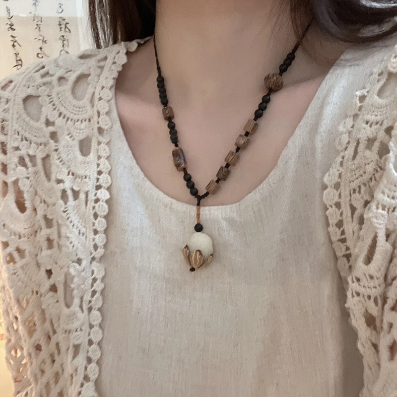 【吉祥如意】 色菲尔 在逃公主蝴蝶小清新精致大气小众编织绳首饰 菩提根 项链 女款
