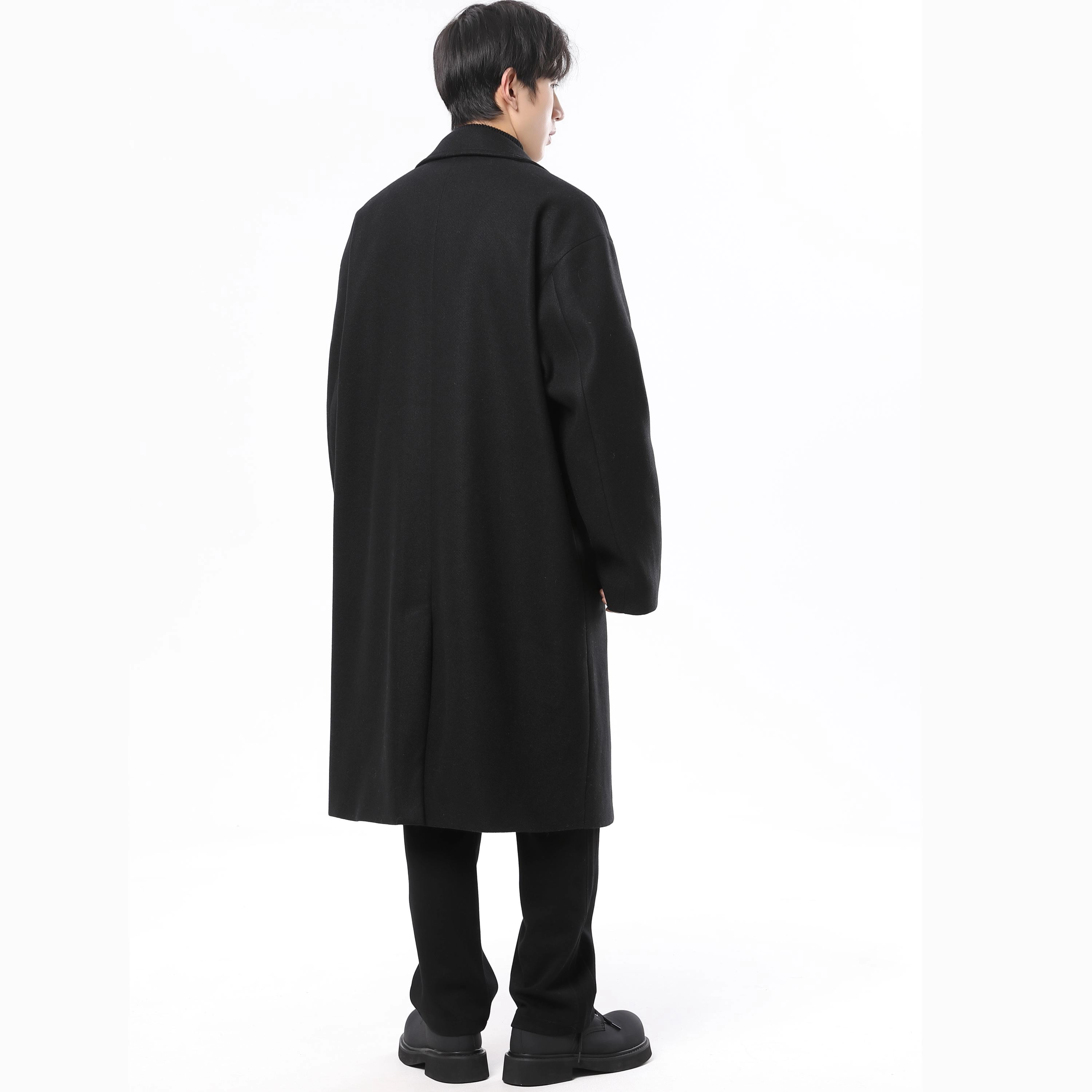蓝精灵 韩系高级氛围感 美式高街潮牌复古简长款日常通勤居家舒适柔软宽松时尚潮流休闲百搭外套大衣 男女同款