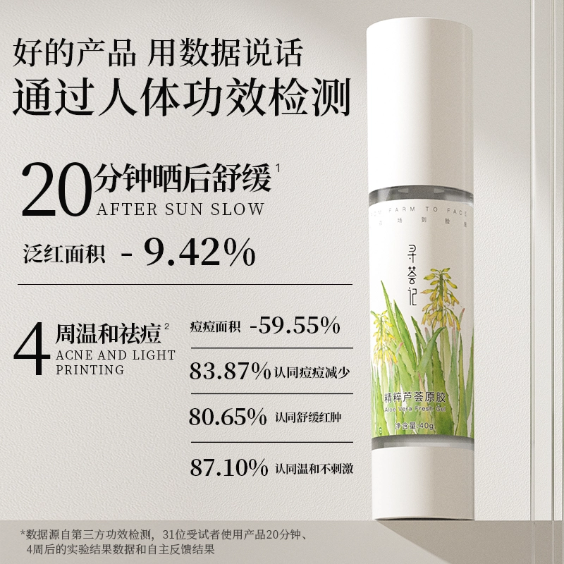 寻荟记 防晒乳芦荟胶晒前防护晒后修护舒缓防晒霜组合套装 补水保湿