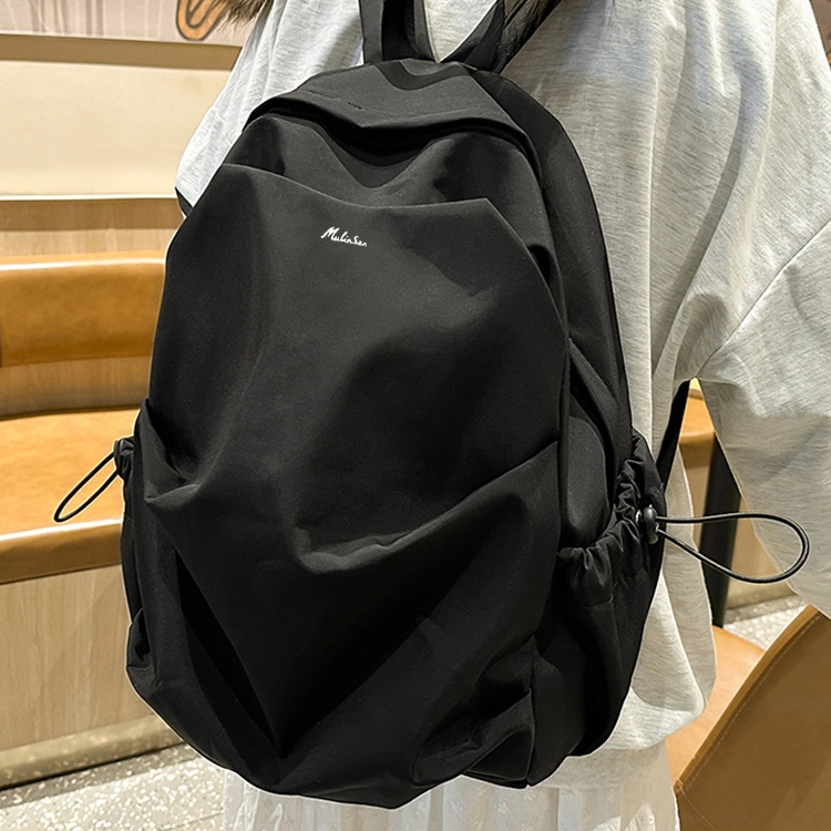 木林森 休闲简约百搭大学生慵懒风高中垂直大容量初高中大学生时尚潮流百搭背包 尼龙 双肩包书包电脑包 常规 男女同款情侣款 多色
