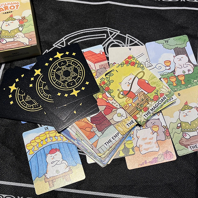 一点潮玩 九鱼酱塔罗牌 卡通动漫喵款 创意 可爱 治愈 桌游