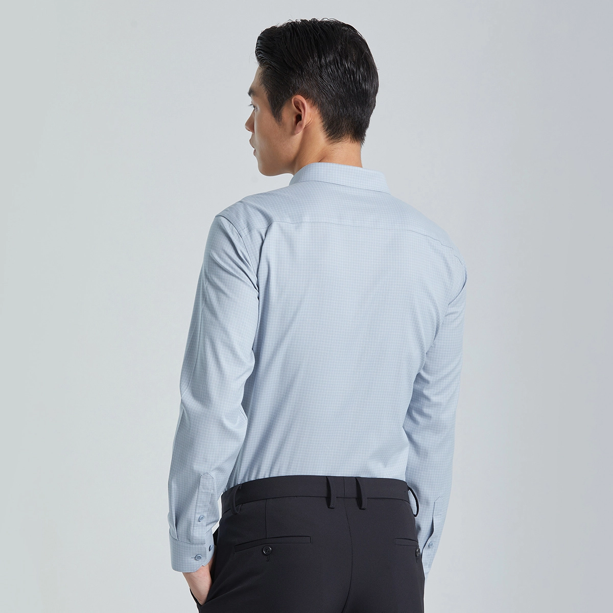 利郎 免烫/抗菌 商务休闲格子方领长袖衬衫 男款