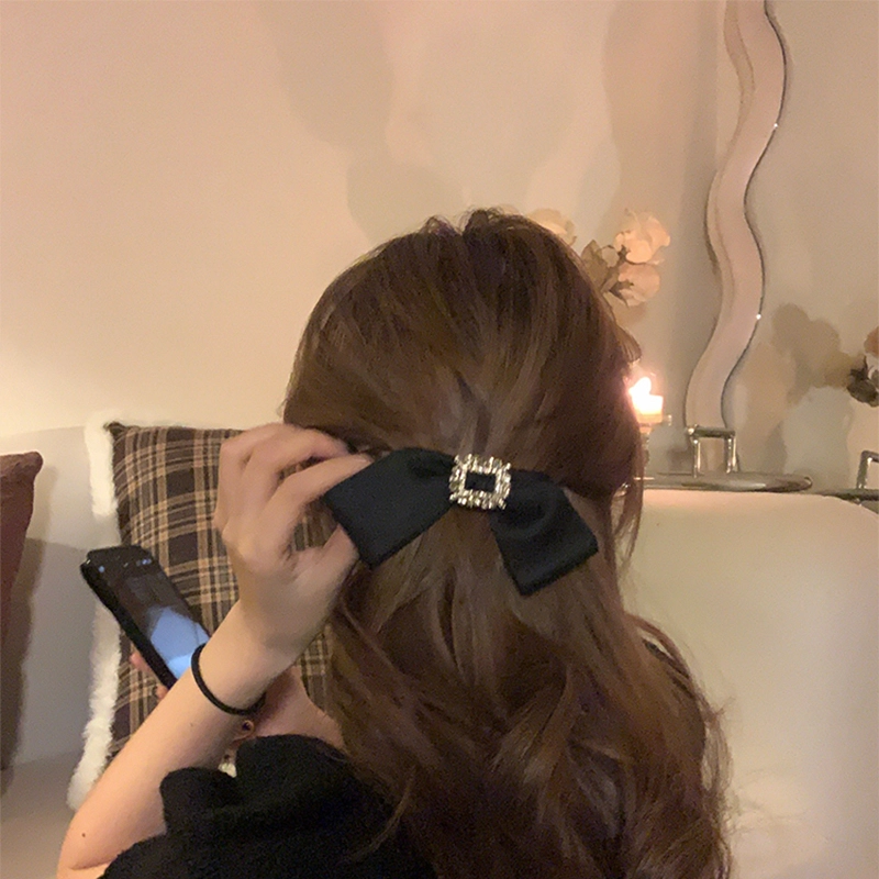 芒果饰品 蝴蝶结缎面后脑勺高级感 发夹 女款