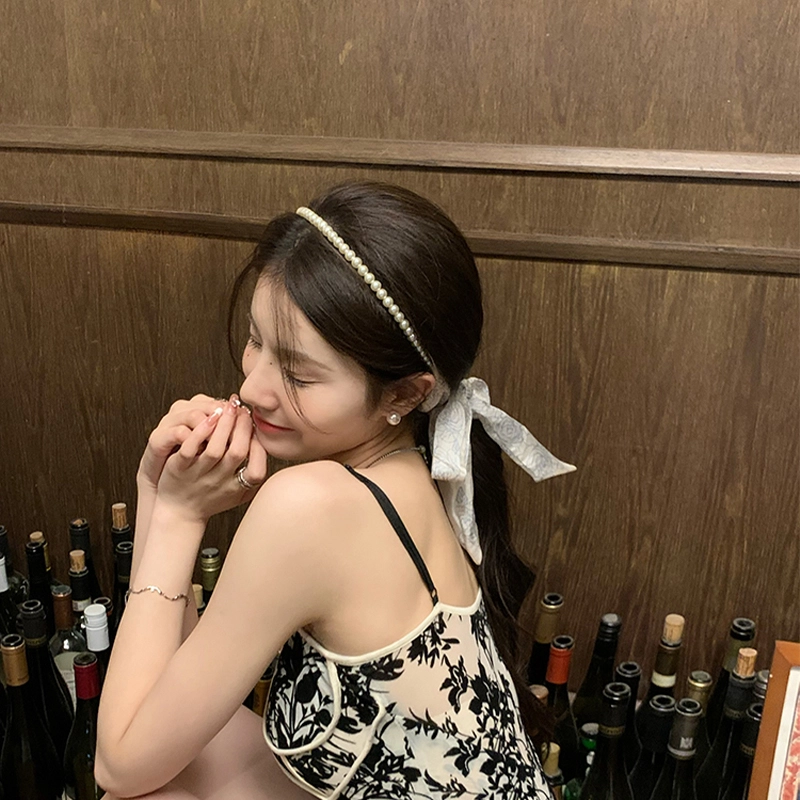 芒果饰品 新中式丝巾绑发飘带 编发丝带 发带 女款