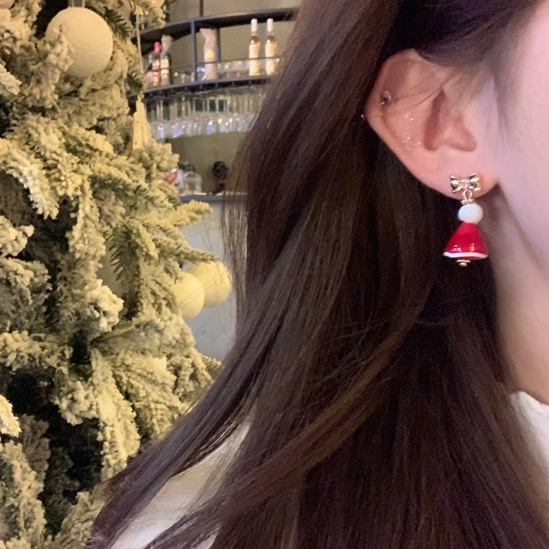 芒果饰品 蝴蝶结圣诞树 合金 耳环 女款
