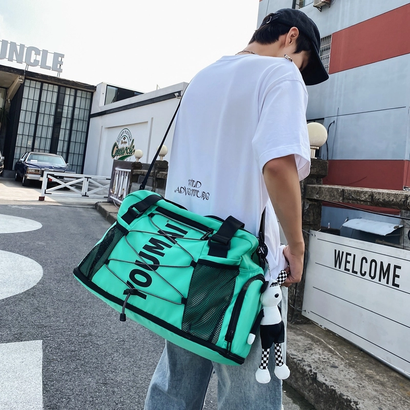 多功能运动训练游泳独立鞋仓 尼龙 健身包 中号 男女同款情侣款 青绿色/军绿色/粉色/黑色/红色/黄色/卡其色