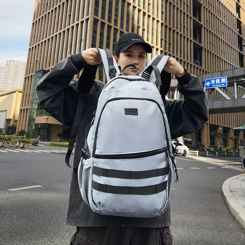 尼格尔 日系双肩包潮酷大学生书包高中生休闲旅行电脑背包大容量 尼龙 男女同款情侣款 多色