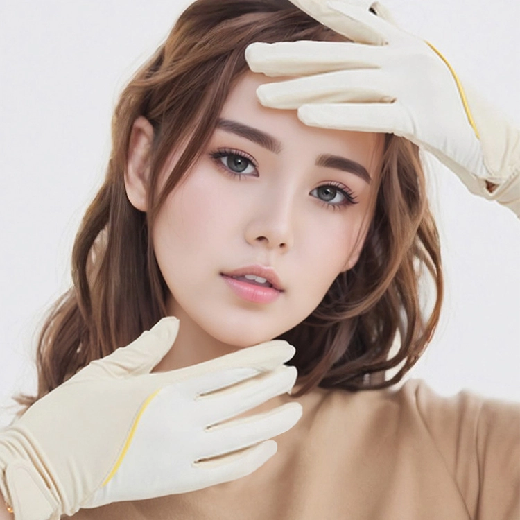 雅鹿优选 高颜值冰丝防晒防滑骑行可露两指可触屏 锦纶 手套 女款