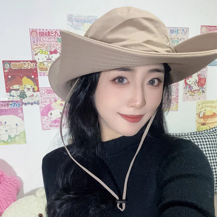 雅鹿优选 速干透气户外露营爬山徒步抽绳可调节防晒遮阳 聚酯纤维 渔夫帽 男女同款情侣款