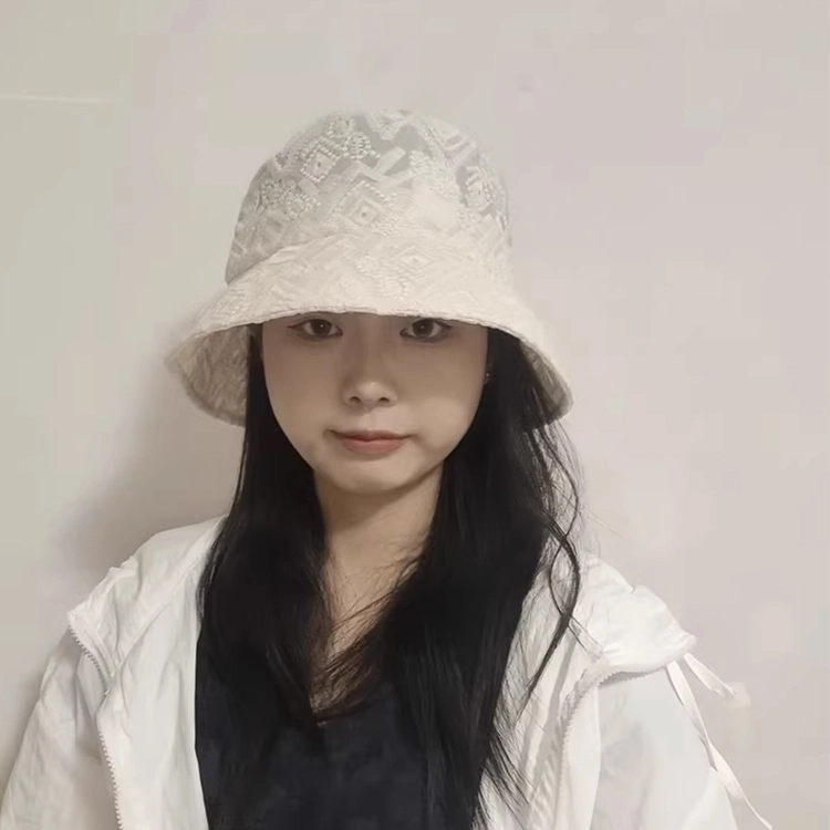 雅鹿优选 韩式高级感花纹小众设计户外防晒遮阳百搭显脸小 棉 渔夫帽 男女同款情侣款