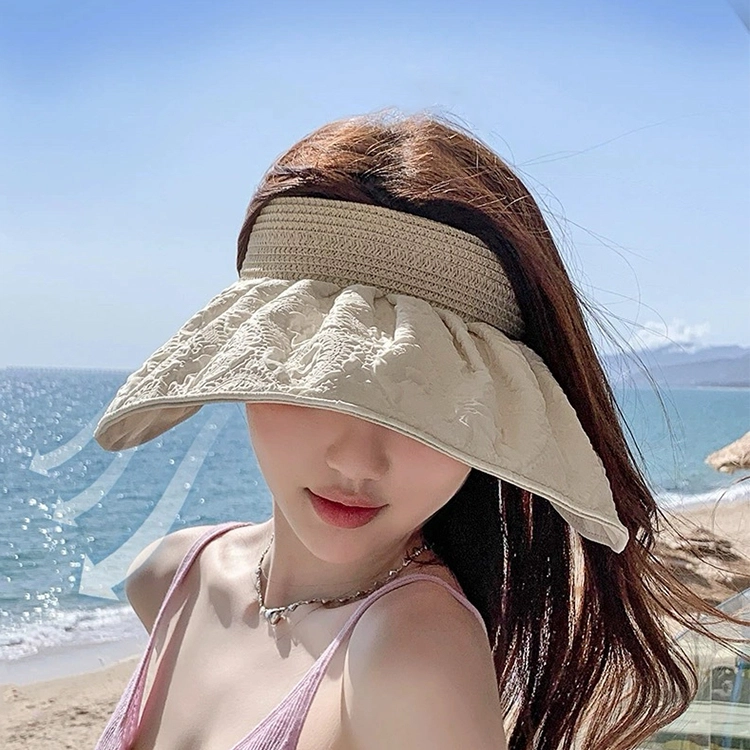 雅鹿优选 夏日沙滩小清新透气轻盈舒适户外运动遮阳 聚酯纤维 防晒帽 女款