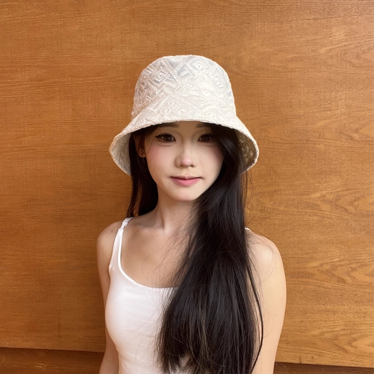 雅鹿优选 韩式高级感花纹小众设计户外防晒遮阳百搭显脸小 棉 渔夫帽 男女同款情侣款