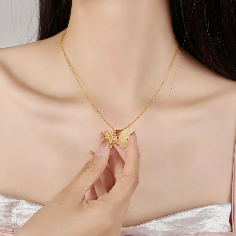 大英博物馆 博物志系列 粉黛之梦蝴蝶#好运 合成珍珠 项链 女款