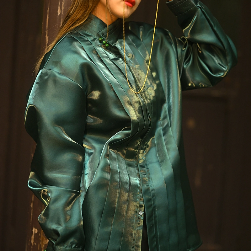 三省六部 纯色宽松薄款长袖衬衫 男女同款