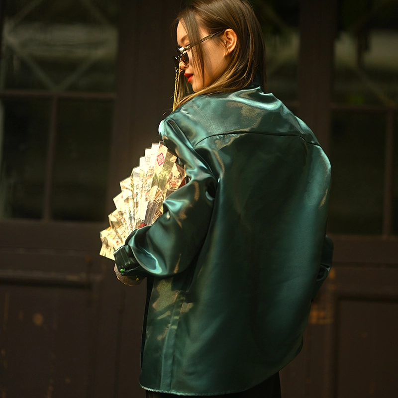 三省六部 纯色宽松薄款长袖衬衫 男女同款
