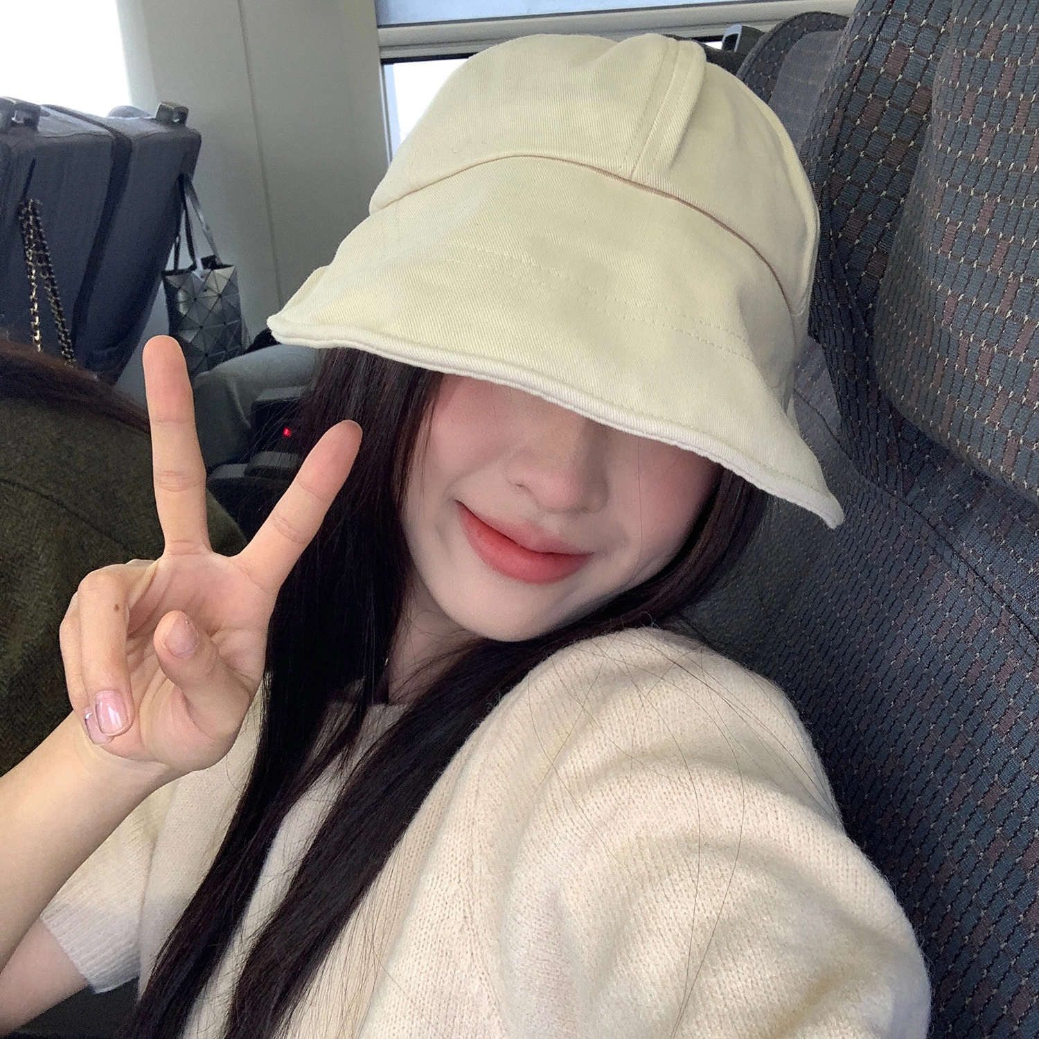 八小万 蝴蝶结遮阳防紫外线大帽檐防晒 棉 渔夫帽 女款