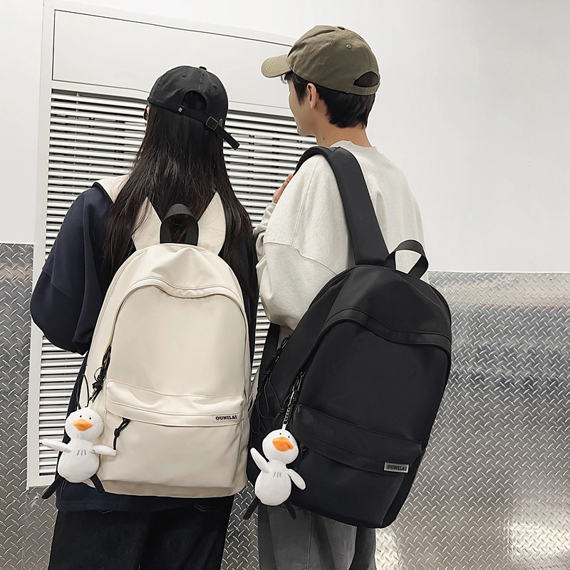 辛巴赫 简约百搭休闲学生书包大容量学院风潮流电脑背包 尼龙 双肩包 常规 男女同款情侣款 多色