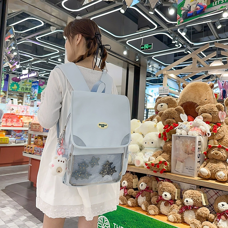 辛巴赫 小众可爱百搭时尚小清新甜美学院风出游通勤 尼龙 双肩包 常规 女款 多色