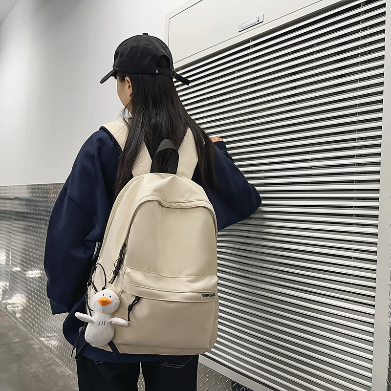 辛巴赫 简约百搭休闲学生书包大容量学院风潮流电脑背包 尼龙 双肩包 常规 男女同款情侣款 多色