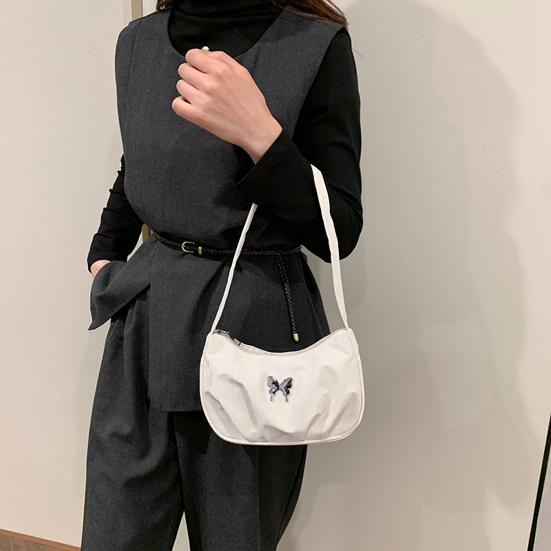辛巴赫 简约可爱潮流百搭休闲腋下包 尼龙 单肩包 常规 女款 白色/黑色/粉色/蓝色
