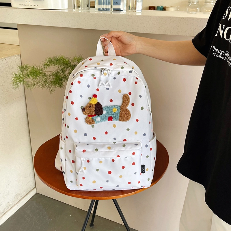 辛巴赫 可爱百搭小众背包小清新少女心甜酷潮流书包日常搭配旅游通勤 尼龙 双肩包 常规 女款 白色