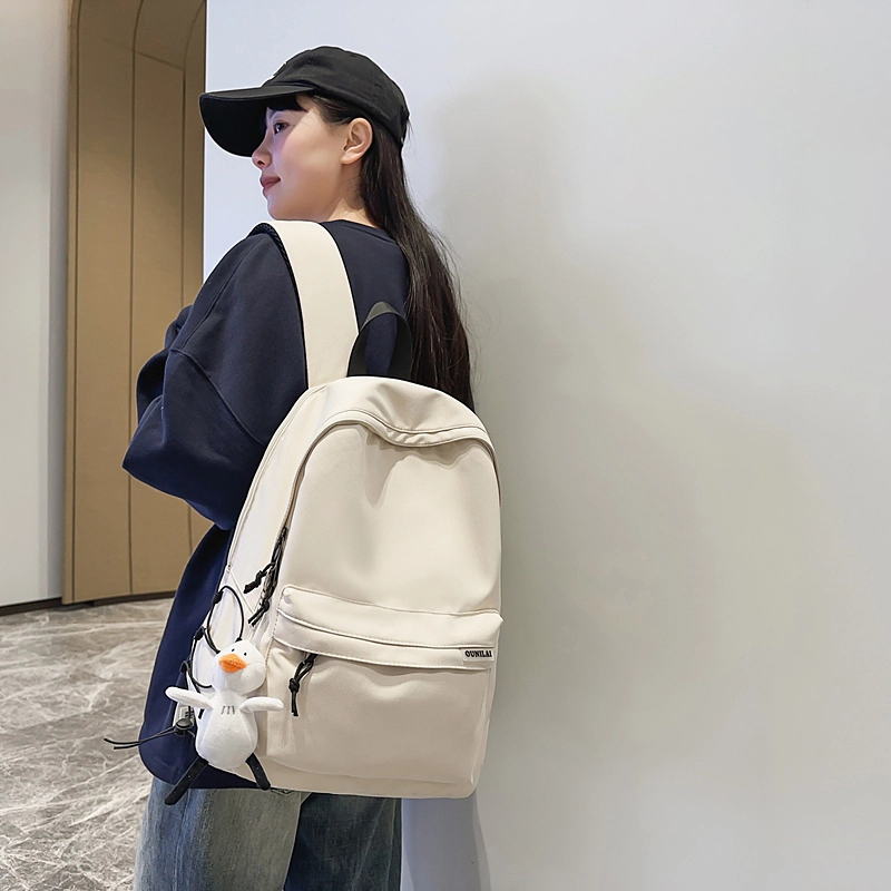 辛巴赫 简约百搭休闲学生书包大容量学院风潮流电脑背包 尼龙 双肩包 常规 男女同款情侣款 多色