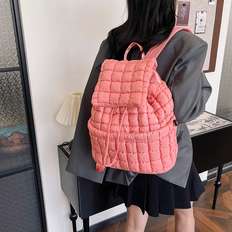 辛巴赫 百搭潮流格子轻便旅游大容量 尼龙 双肩包 常规 女款 多色