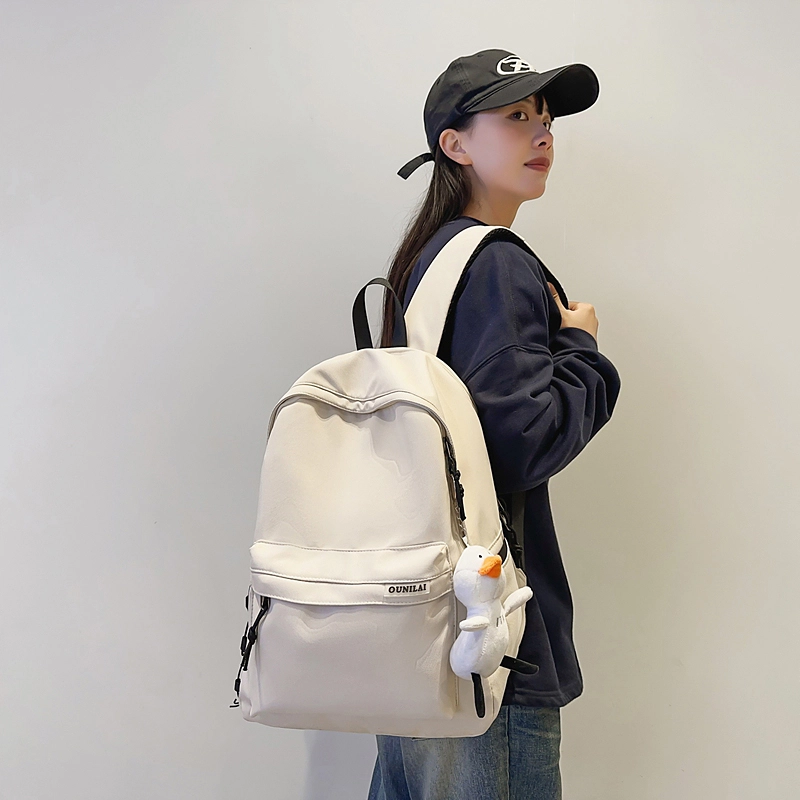 辛巴赫 简约百搭休闲学生书包大容量学院风潮流电脑背包 尼龙 双肩包 常规 男女同款情侣款 多色